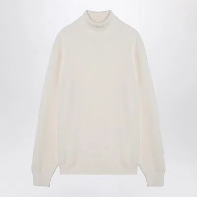 Tagliatore White Virgin Wool Turtleneck Men In Multicolor