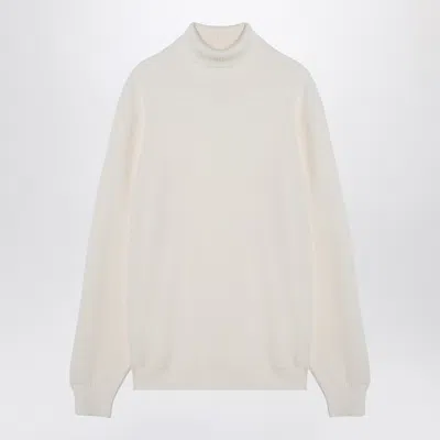 TAGLIATORE TAGLIATORE WHITE VIRGIN WOOL TURTLENECK