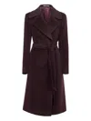 Tagliatore Burgundy Alpaca And Wool Molly Wrap Coat In Purple