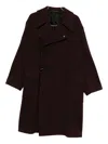 Tagliatore Long-sleeved Coat In Brown