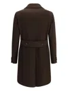 Tagliatore Wide-lapel Double-breasted Coat In Brown
