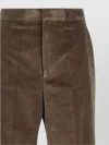 Tagliatore Wide Leg Corduroy Trousers And Pockets In Brown