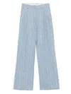 Tagliatore Wide-leg Linen Trousers With Subtle Pinstripe