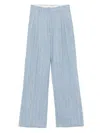 Tagliatore Wide-leg Linen Trousers With Subtle Pinstripe