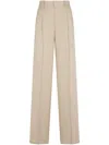Tagliatore Wide-leg Tailored Trousers With Front Pleats In Gold