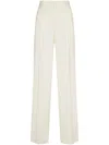 Tagliatore High-waisted Wide-leg Trousers With Pleated Front In White