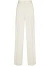 Tagliatore High-waisted Wide-leg Trousers With Pleated Front In White