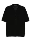 Tagliatore Silk Blend Short Sleeve Polo Shirt In Black
