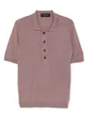 Tagliatore Lilac Silk-blend Polo Shirt Men In Purple