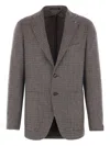 Tagliatore Classic Houndstooth Wool Blazer With Notched Lapels And Button Closure In Multi