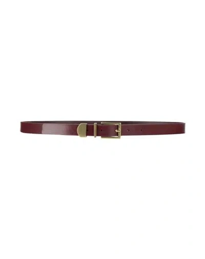 Tagliatore Woman Belt Burgundy Size 32 Leather In Red