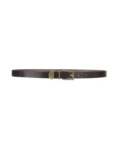 Tagliatore Woman Belt Gunmetal Size 32 Leather