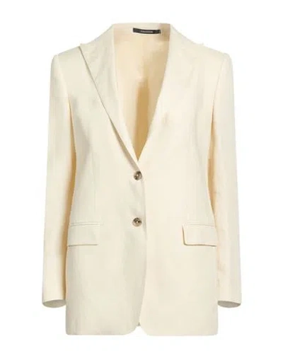 Tagliatore Woman Blazer Cream Size 10 Linen In Yellow