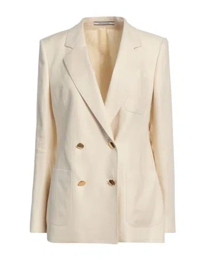 Tagliatore Woman Blazer Cream Size 8 Linen In White