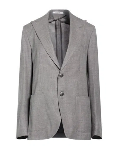 Tagliatore Woman Blazer Grey Size 16 Virgin Wool, Elastane In Gray