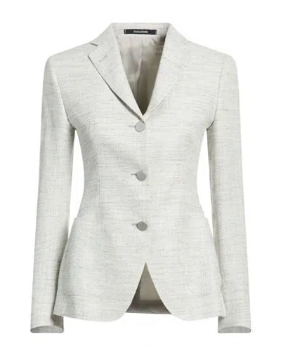 Tagliatore Woman Blazer Light Grey Size 4 Silk, Linen, Cotton, Polyamide In Gray