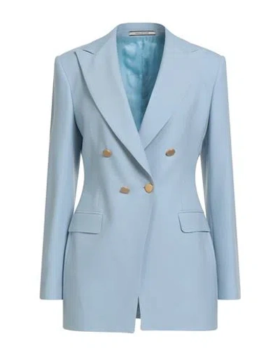 Tagliatore Woman Blazer Sky Blue Size 4 Polyester, Virgin Wool, Elastane