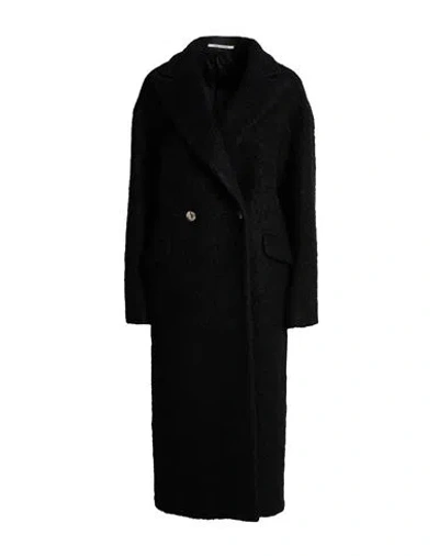 Tagliatore Woman Coat Black Size 4 Alpaca Wool, Wool, Nylon