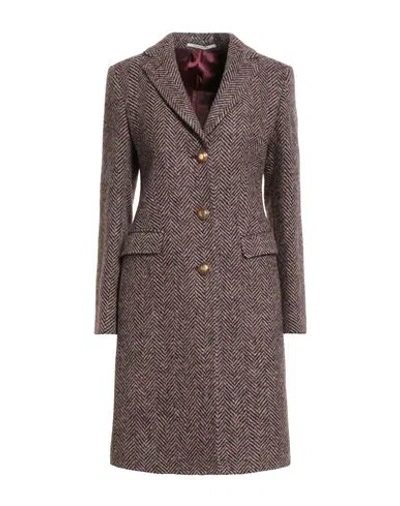 Tagliatore Woman Coat Burgundy Size 4 Virgin Wool In Red