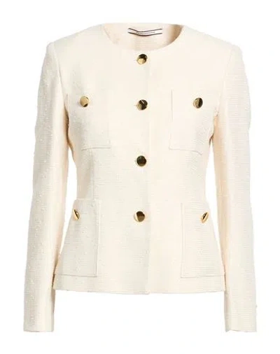 Tagliatore Woman Jacket Cream Size 4 Cotton, Polyamide In Neutral