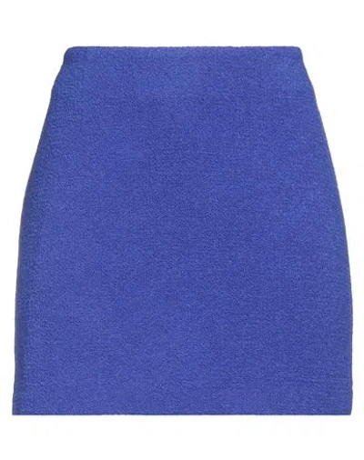 Tagliatore Woman Mini Skirt Blue Size 6 Virgin Wool, Polyamide