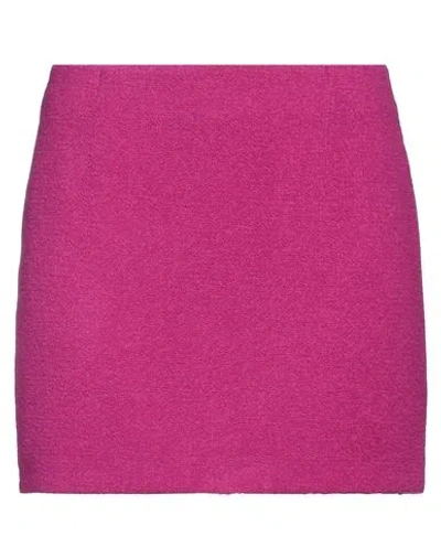 Tagliatore Woman Mini Skirt Fuchsia Size 6 Virgin Wool, Polyamide In Pink
