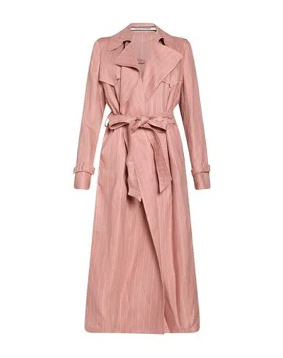 Tagliatore Woman Overcoat & Trench Coat Antique Rose Size 8 Linen, Polyester In Pink