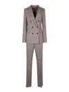 Tagliatore Double-breasted Checked Blazer In Nude & Neutrals