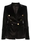 Tagliatore Jalicya Velvet Double-breasted Blazer In Brown