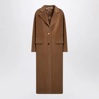 Tagliatore Beige Single-breasted Coat In Blend In Brown