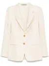 Tagliatore Tailored Linen Blazer With Notch Lapel In Neutral