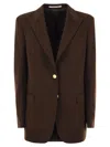 Tagliatore Tailored Cashmere Blazer With Peaked Lapels In Brown