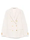 Tagliatore Double-breasted White Jacket With Gold-tone Buttons