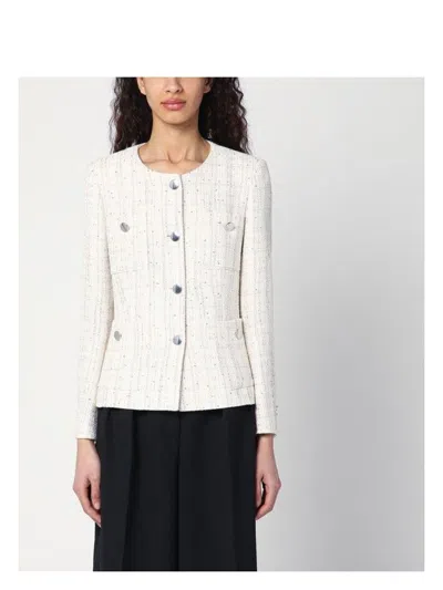 TAGLIATORE WOMEN'S CREAM TWEED JACKET