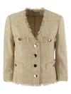 Tagliatore Dharma - Papyrus-effect Jacket In Beige,gold