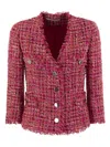 Tagliatore Dharma Tweed Jacket In Magenta
