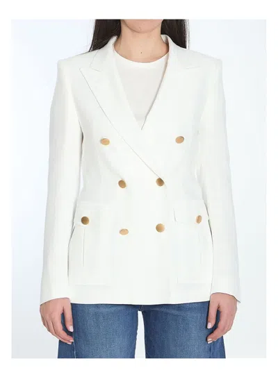 Tagliatore Double-breasted Blazer In White
