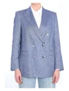 Tagliatore Double-breasted Blue Jacket With Tailored Silhouette