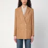 Tagliatore Double-breasted Jacket With Back Vent In Brown