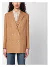 Tagliatore Double-breasted Jacket With Back Vent In Brown