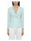 Tagliatore Double-breasted Checked Blazer In Light Blue