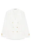 Tagliatore Double-breasted White Jacket With Gold-tone Buttons In White