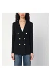 Tagliatore Black Double-breasted Wool-blend Jacket Women In Black