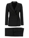 Tagliatore Double-breasted Wool Blend Suit With Tailored Trousers In Black
