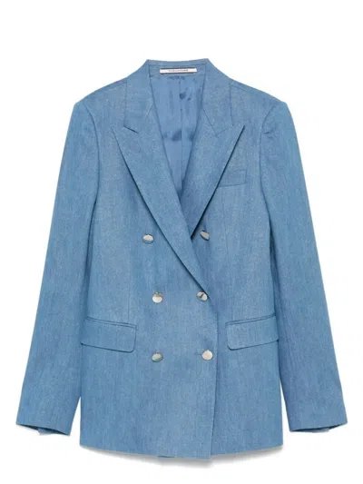 TAGLIATORE WOMEN'S GLITTER-DETAIL DOUBLE-BREASTED BLAZER