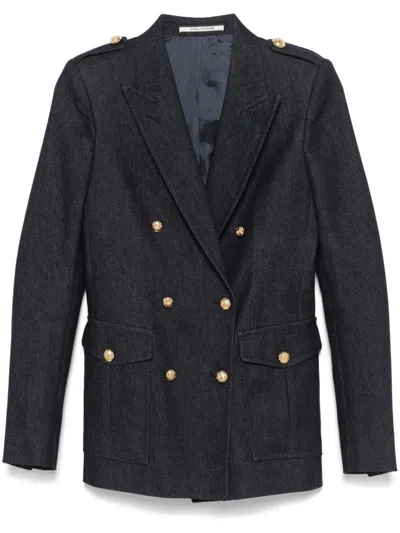 Tagliatore Women Heather Wool Double-breasted Jacket In Black