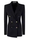 Tagliatore Peak-lapels Double-breasted Blazer In Black