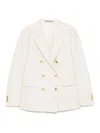 Tagliatore Cotton Blend Double-breasted Jacket In White