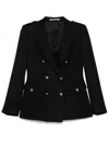 Tagliatore Wool Double-breasted Jacket Featuring Back Vent In Black