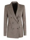 Tagliatore Houndstooth Pattern Jacket In Brown